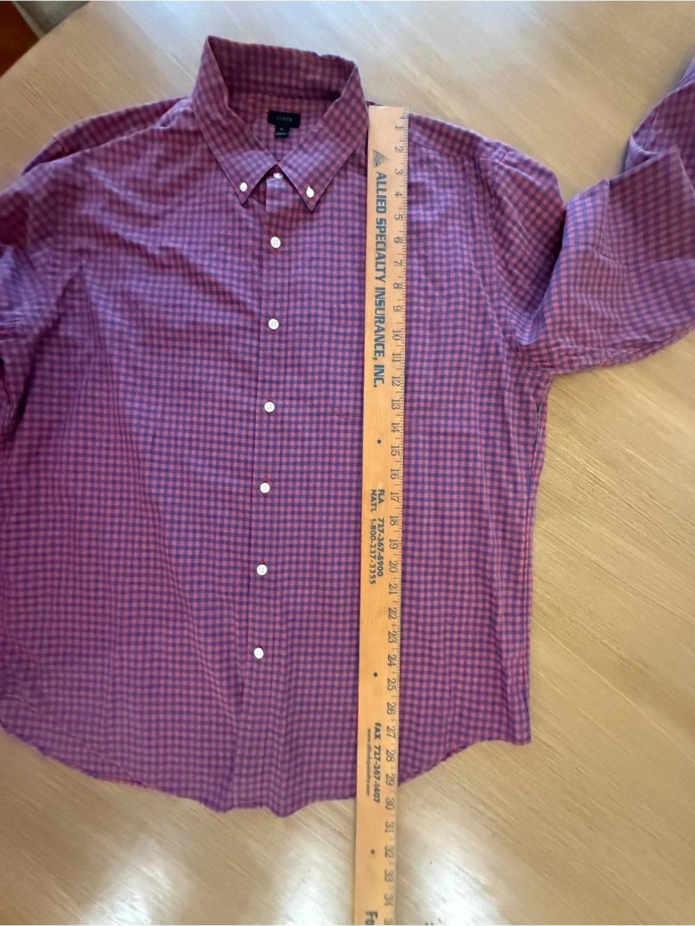 J. Crew Men's Red and Blue Gingham Button-Down Shirt
